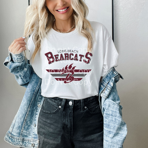 LB Bearcats Vintage White Tee