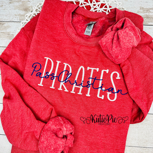 PC Pirates Red Embroidered Sweatshirt