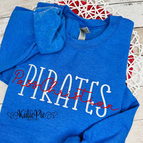PC Pirates Blue Embroidered Sweatshirt PC Pirates Blue Embroidered Sweatshirt
