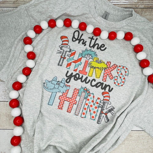 Sublimation Seuss Inspired  Oh the Thinks T-shirt