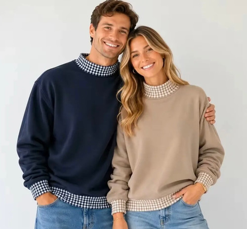 Adult Mockneck Sweatshirt GINGHAM COLORS PREORDER