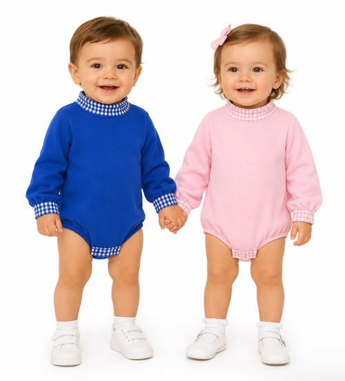 Baby Mockneck Bodysuits GINGHAM COLORS PREORDER