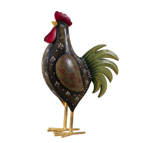 Fancy Hand Painted Iron Rooster