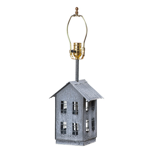 House Lamp Base in Weathered Zinc