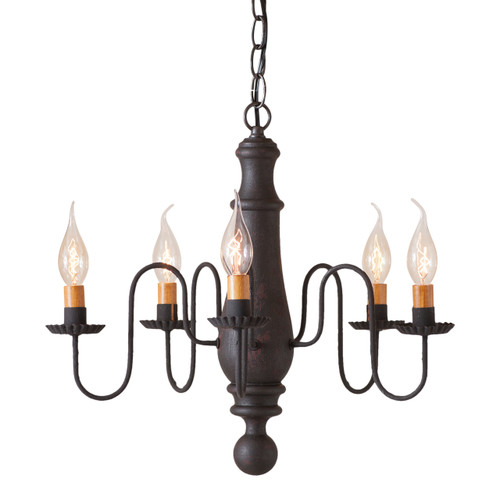 5-Arm Medium Norfolk Wood Chandelier