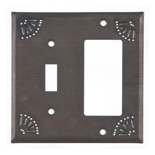 Switch and Rocker Cover with Chisel in Blackened Tin