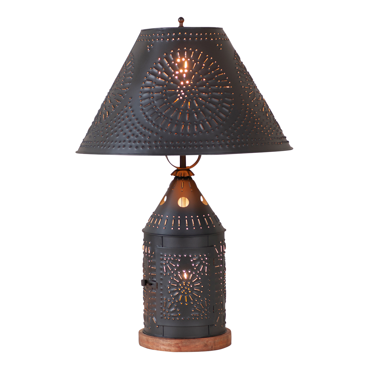 Tinner's Revere Lamp with Metal Shade - Irvin's Tinware
