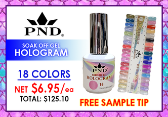 Hologram Soak Off Gel .5 oz - Complete Set - 18 Colors (H01-H18) GET FREE SAMPLE TIP