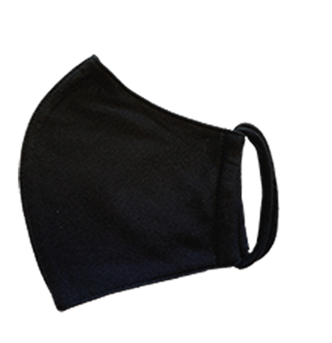Fabric Face Mask, 3-ply, Washable, Style B-1, Black (Blue Label)- Pack of 2