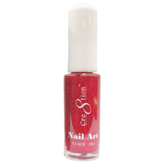 Cre8tion Nail Art Lacquer #07 Red Glitter .33 oz - 20930