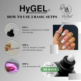 HyBa Hybrid Gel 2oz - HyGEL PF02 - French Tip White