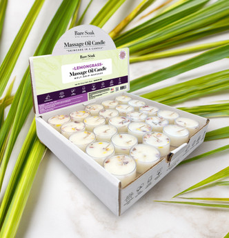 Bare Soak Massage Oil Candle Tealight - Lemongrass