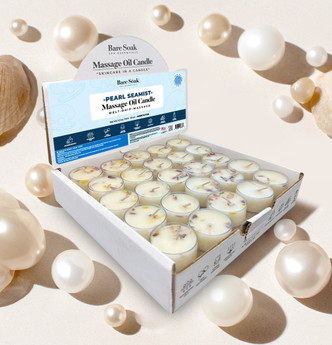 Bare Soak Massage Oil Candle Tealight - Pearl Seamist 