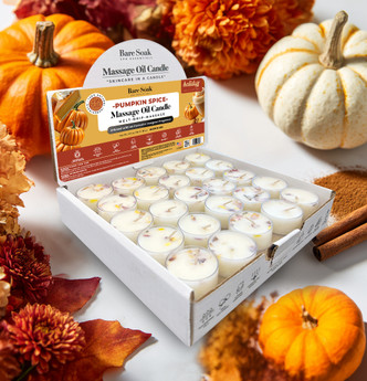 Bare Soak Massage Oil Candle Tealight - Pumpkin Spice