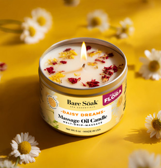 Bare Soak Massage Oil Candle 6oz - Daisy Dreams 