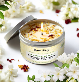 Bare Soak Massage Oil Candle 6oz - Jasmine Bloom 