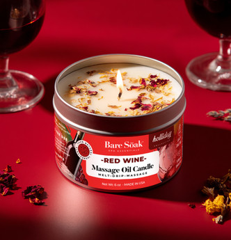 Bare Soak Massage Oil Candle 6oz - Red Wine 