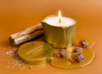 L'Fem 8oz Massage Candle - Sandalwood and Amber