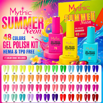 Mythic Summer Neon Gel Polish Kit/48 Colors, 1 Color Book