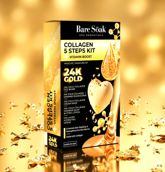 Bare Soak Collagen 5 Step Case/50, 24K Gold 