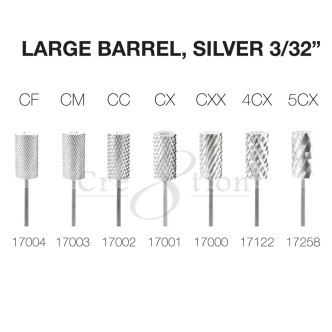 Cre8tion Large Barrel Silver 3/32" - 7 Styles 