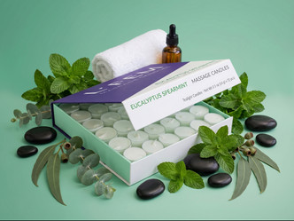 L'Fem Tealight Candle Box/72pcs, Eucalyptus Spearmint 
