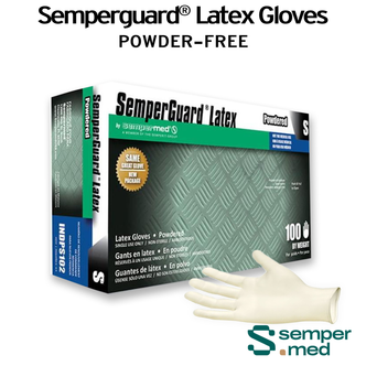 SemperGuard Latex Gloves - Small (Sold By Case/10 Boxes) 