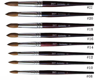 PND Acrylic Nail Brush Box (Not Pinched/Pressed) #8 to #22 (Prices Vary by Size) 