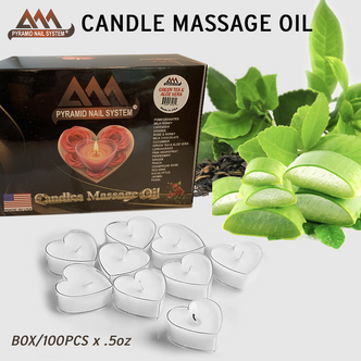 Pyramid Massage Candle Tealight Box/100, Green Tea 