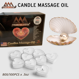 Pyramid Massage Candle Tealight Box/100, Pearl 