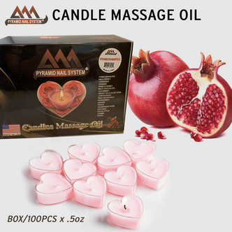 Pyramid Massage Candle Tealight Box/100, Pomegranate