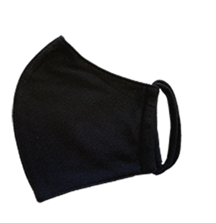 Fabric Face Mask, 3-ply, Washable, Style B-2, Black (Blue Label), Pack of 100