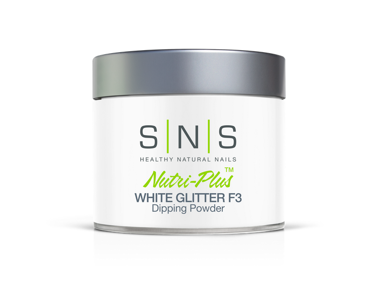 SNS White Glitter F3 Dip Powder 4oz