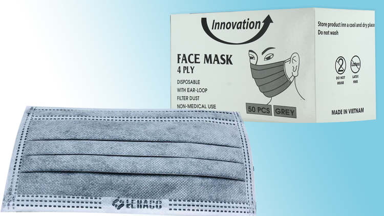 Disposable 4 Ply Dust Filter Face Mask 50pcs/Box