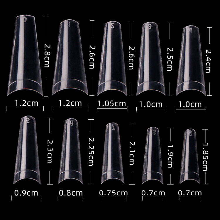Cre8tion Tip Box/500pcs - 01 Clear Coffin