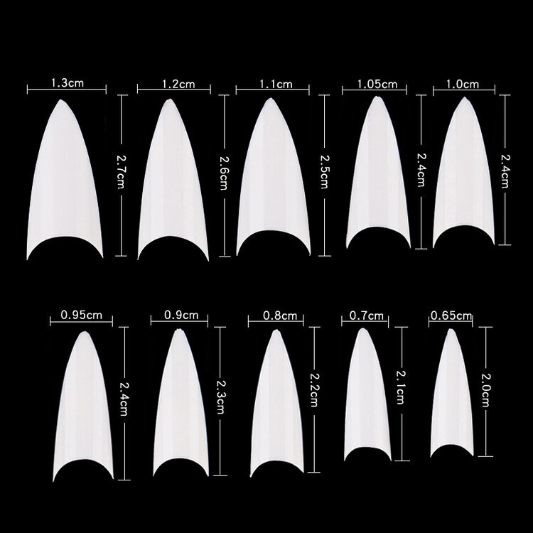 Cre8tions Tip Box/500pcs -  03 Natual Short Stiletto