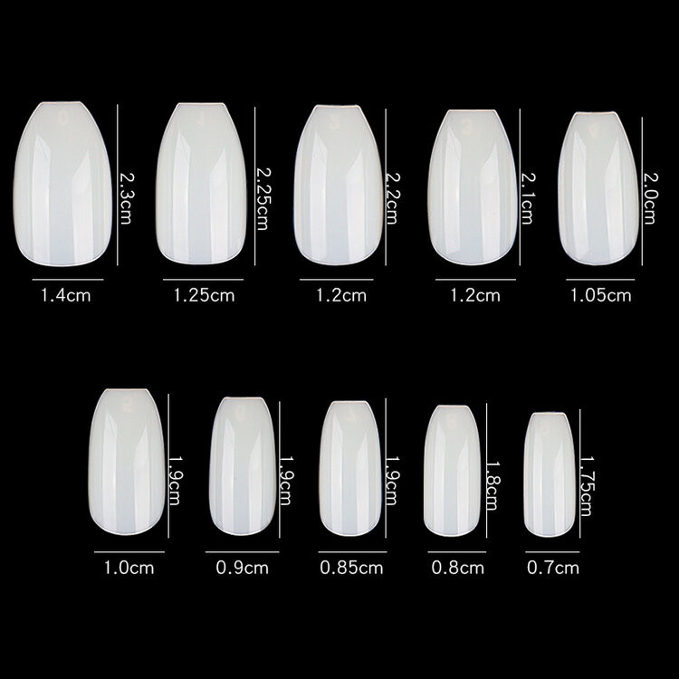 Cre8tions Tip Box/500pcs -  08 Natural Short Coffin