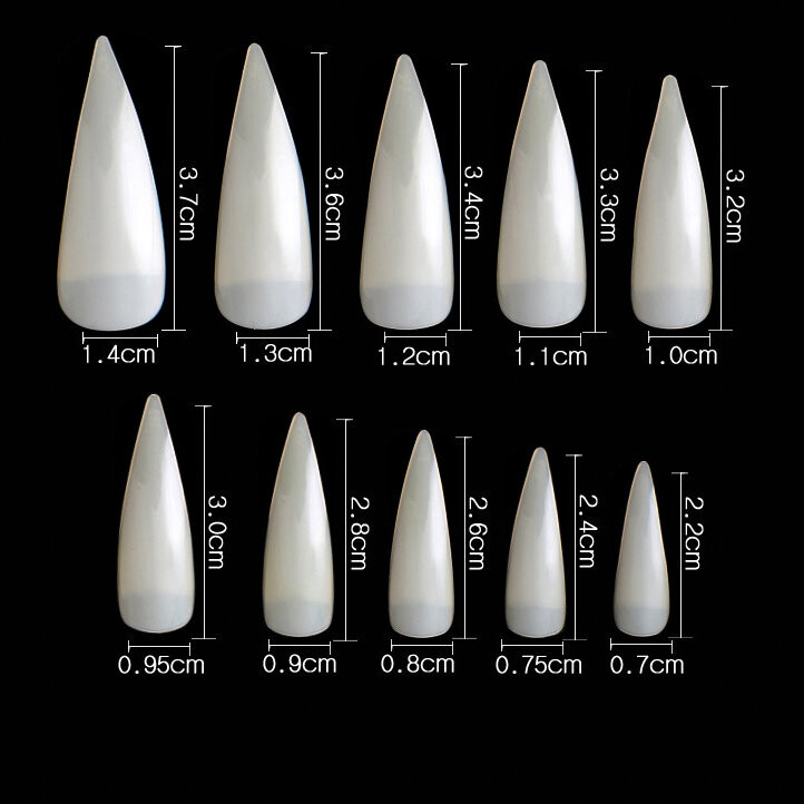Cre8tions Tip Box/500pcs -  09 Natural Super Curve Stiletto