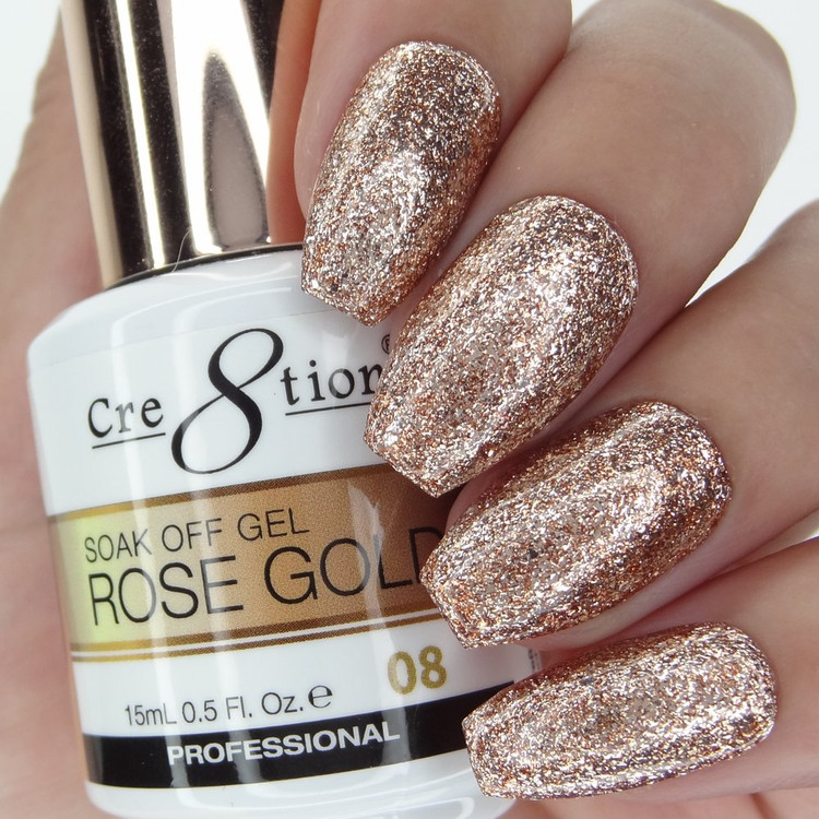 Cre8tion Soak Off .5oz Rose Gold #08