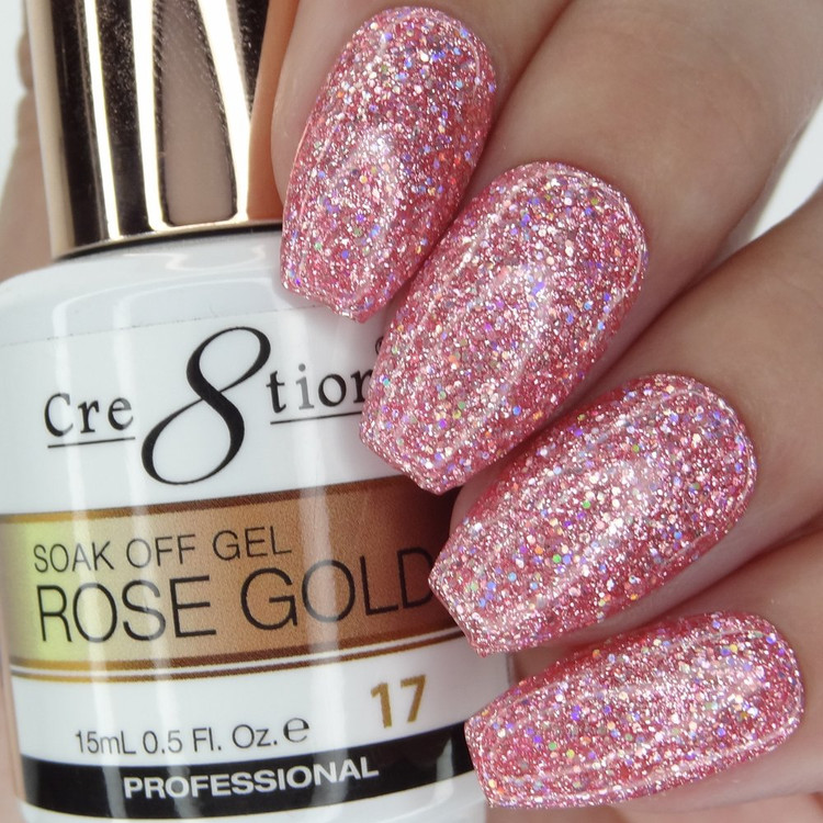 Cre8tion Soak Off .5oz Rose Gold #17