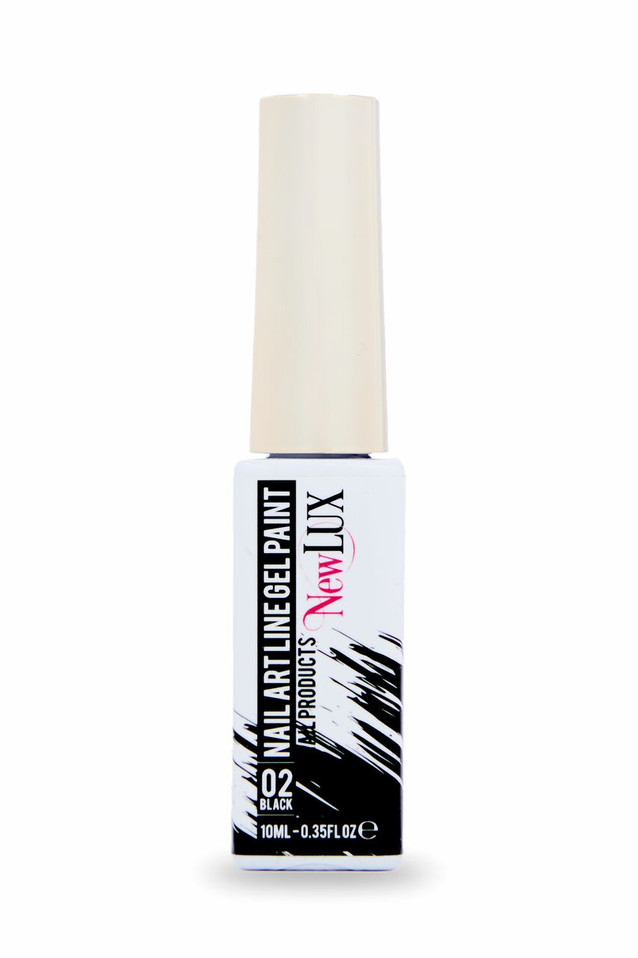 NewLUX Nail Art Line Gel Paint - 02 Black 