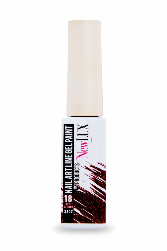 NewLUX Nail Art Line Gel Paint - 18 Red Glitter