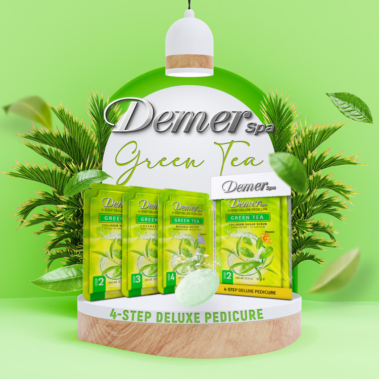 Demer 4-Step Pedicure Case/60, Green Tea