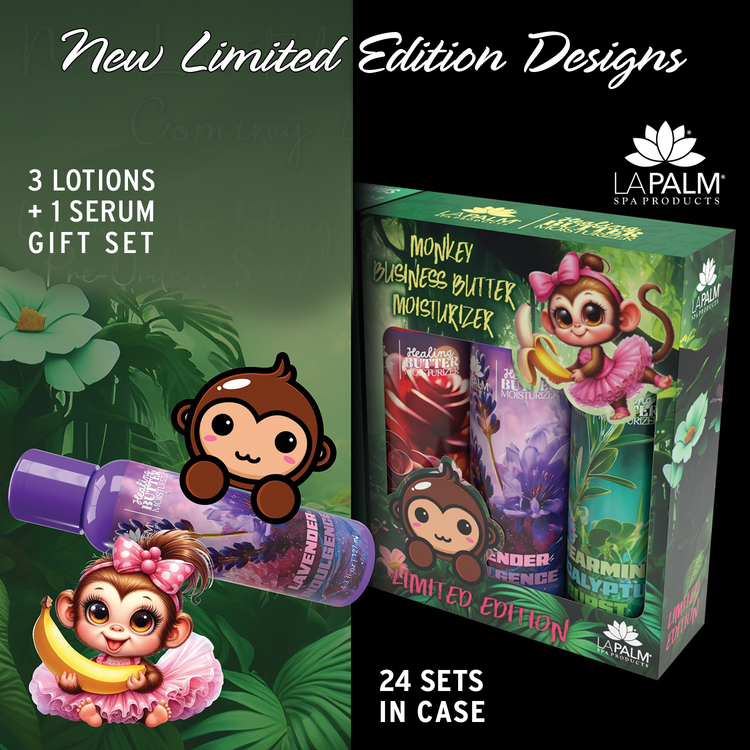 Lapalm Gift Lotion Box Monkey Business (3 Lotions + 1 Serum, Case/24 Box)