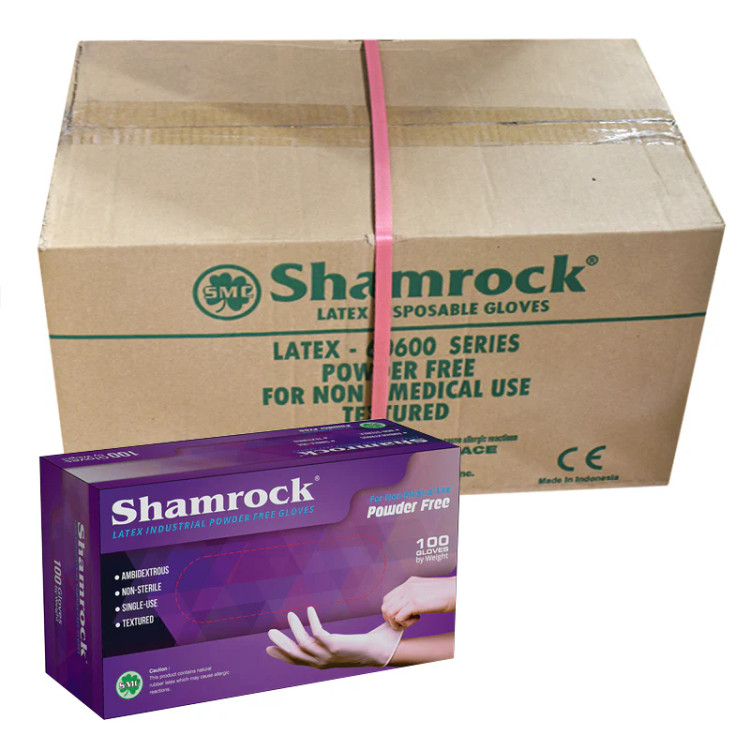 Shamrock Disposable Powder Free latex gloves