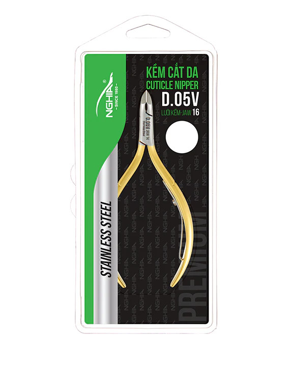 Nghia Cuticle Nipper Gold D05V (Stainless Steel, Box Joint) 
