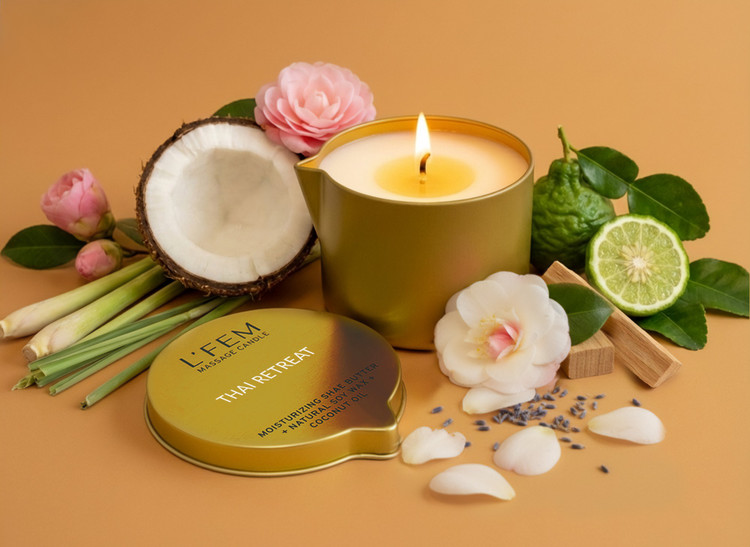 L'Fem 8oz Massage Candle - Thai Retreat