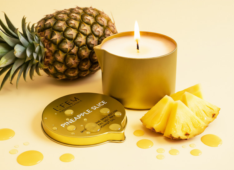 L'Fem 8oz Massage Candle - Pineapple Slices