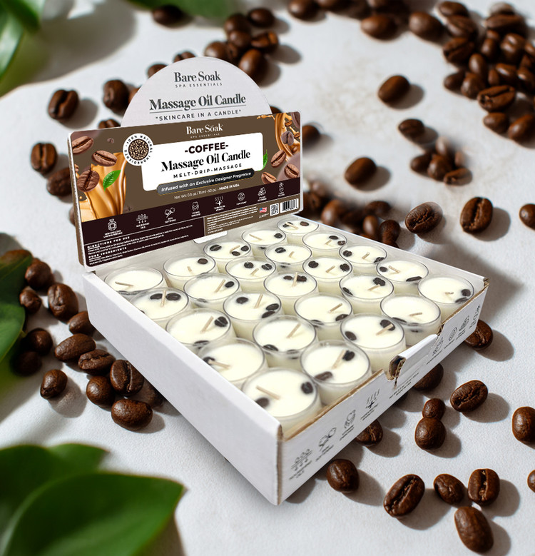 Bare Soak Massage Oil Candle Tealight - Coffee (Prepacked 100pcs)