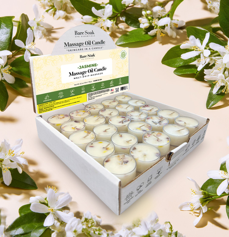 Bare Soak Massage Oil Candle Tealight - Jasmine 